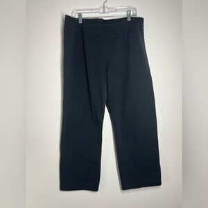 Hanes  Women's Black Wide Leg Sweatpants Straight Size XL 40% Cotton